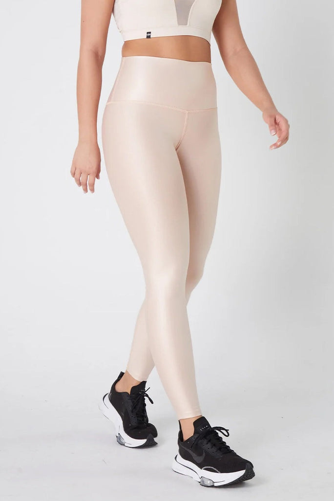 White Metallic Shimmer Pants (Leggings) - Bestyfit Canada